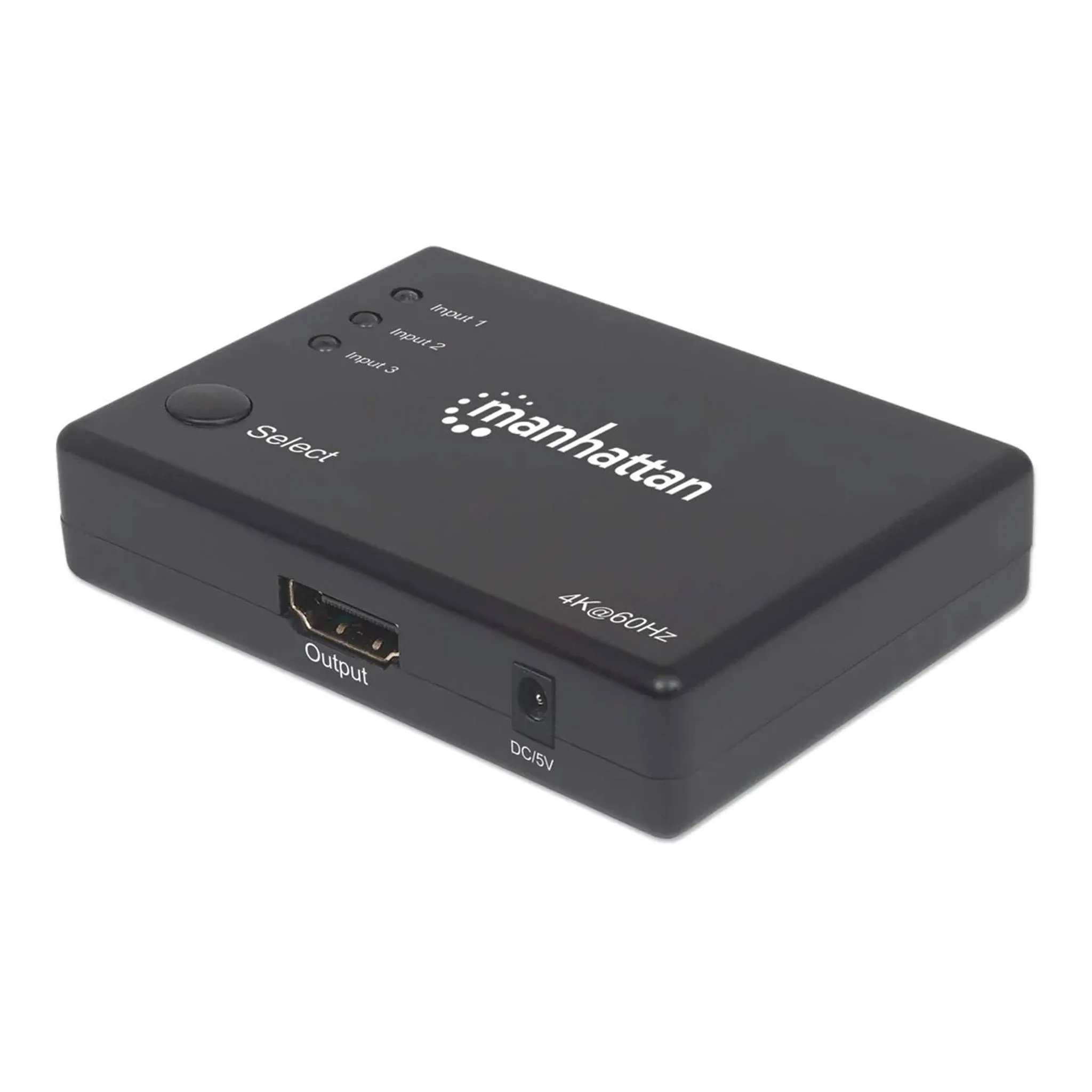 Manhattan 207676 3-Port Black 4K Compact HDMI Switch