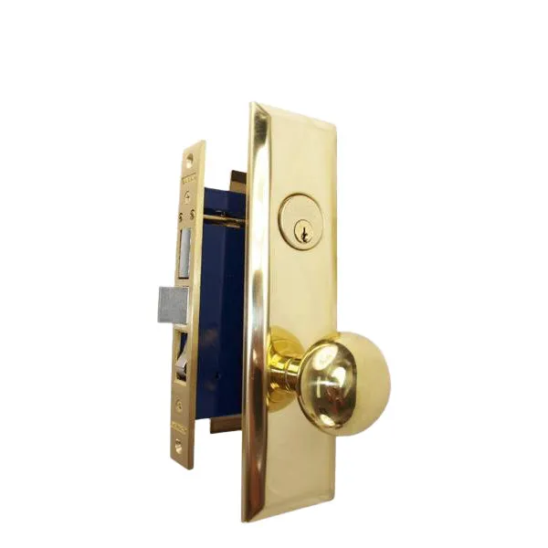 Marks USA - 9NY10A/3 - New York Mortise Lock Knob - 1-1/16" x 7-5/8" - US3/605 - Polished Brass - Entrance - RH