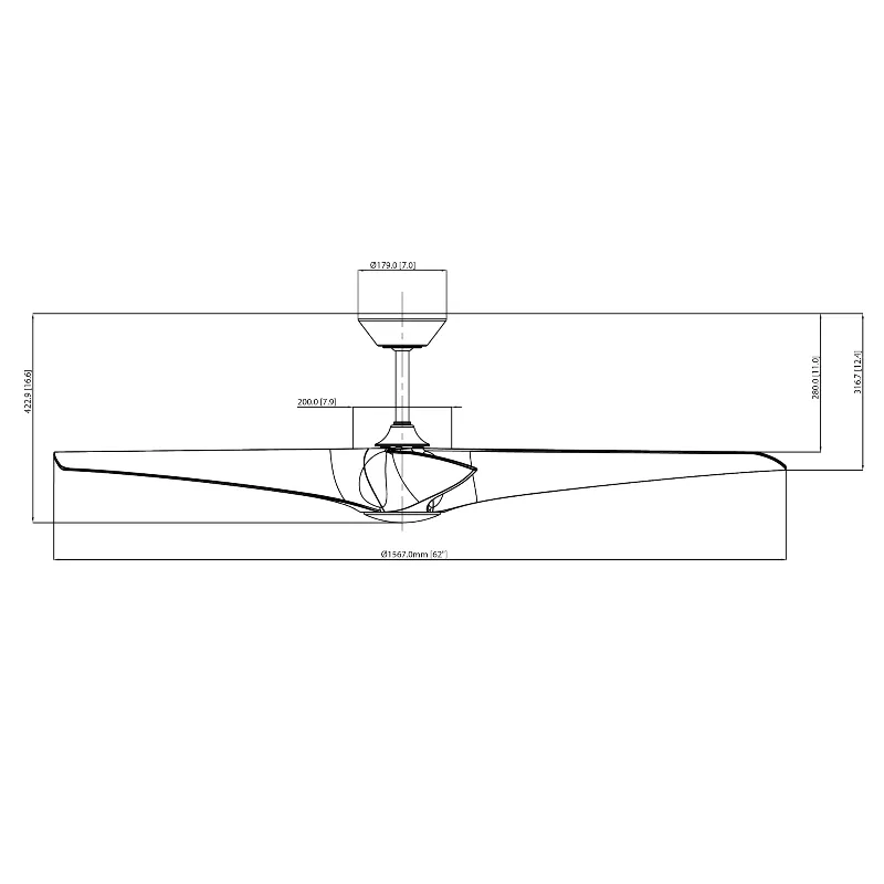 Modern Forms FR-W2401-62L Zephyr 5 62" Outdoor Ceiling Fan with LED Light Kit