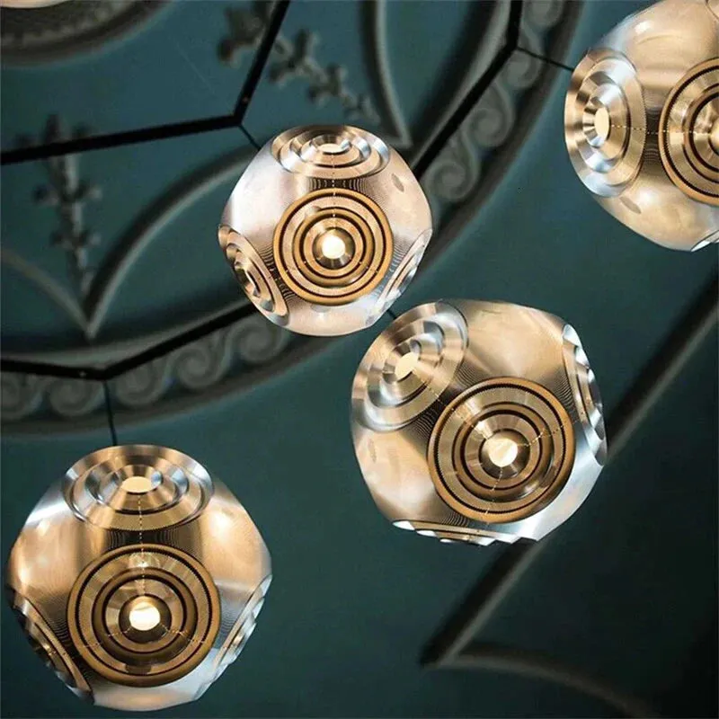 Modern Personality Music Box Hanging Lamps E27 Led Stainless Steel Pendant Lamps For Living Room Kichen Bedroom Restaurant Hotel