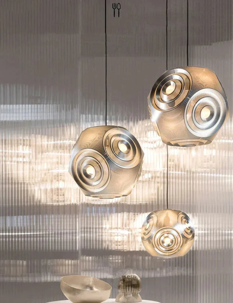 Modern Personality Music Box Hanging Lamps E27 Led Stainless Steel Pendant Lamps For Living Room Kichen Bedroom Restaurant Hotel