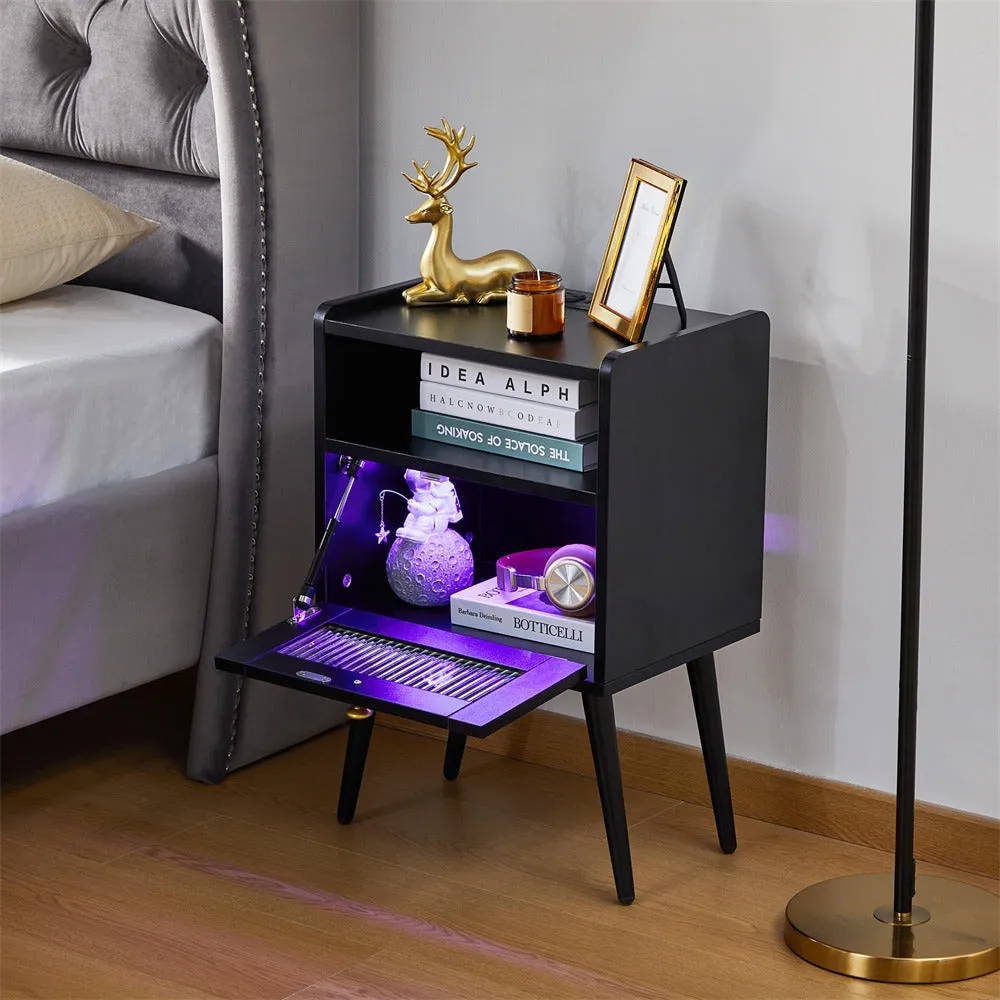 Modern Smart LED Nightstand with Charging Station
