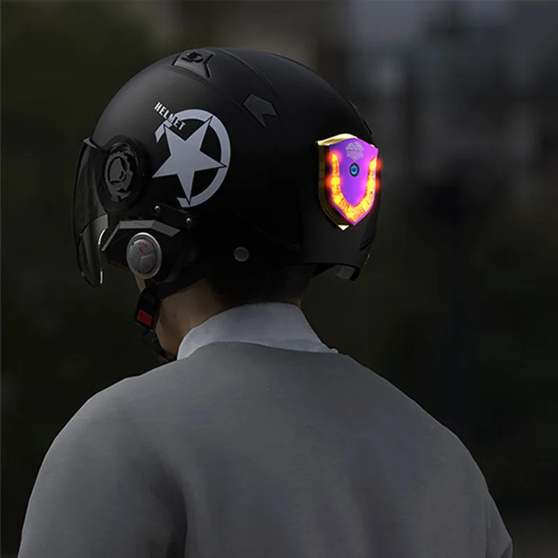 Motorcycle Helmet Light Usb Wireless Smart Warning Safety Lamp