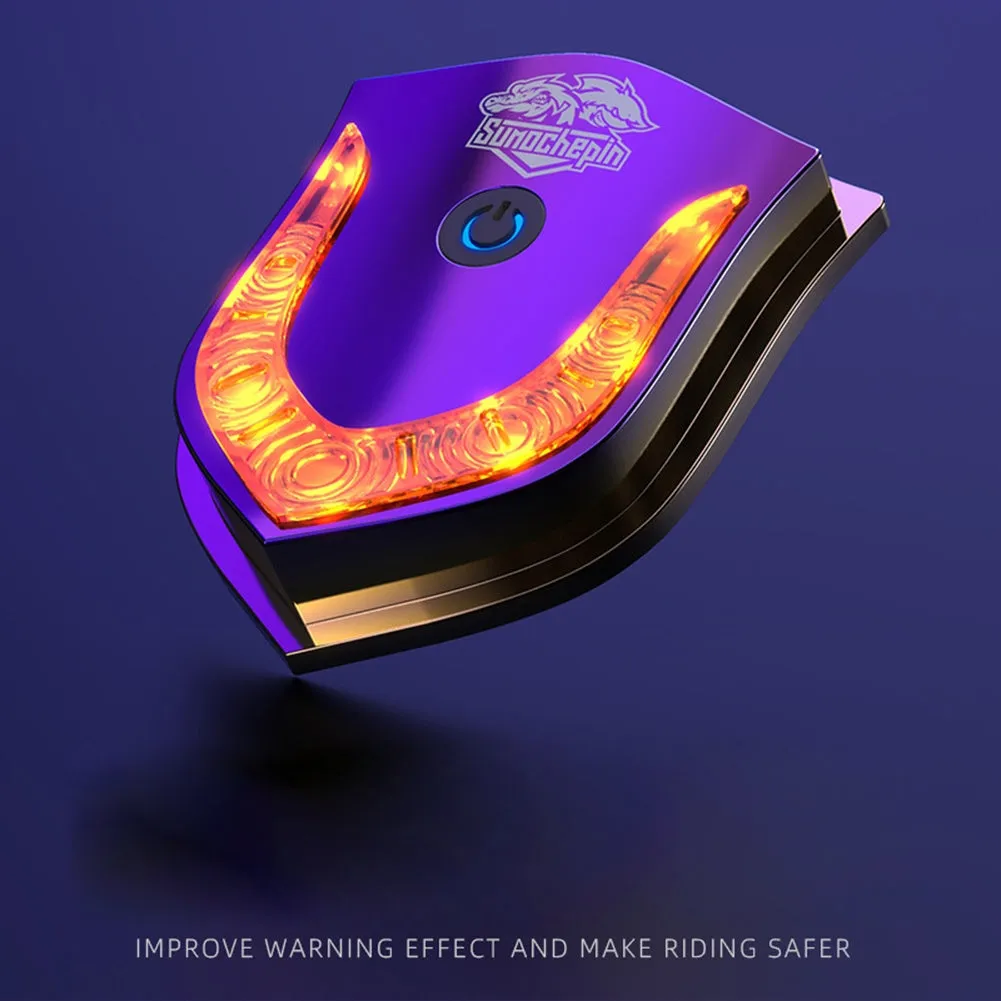 Motorcycle Helmet Light Usb Wireless Smart Warning Safety Lamp