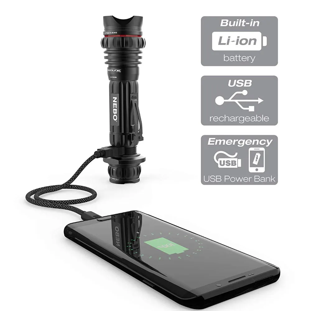 Nebo Redline Select RC Fully Rechargeable Flashlight and Power Bank 6698