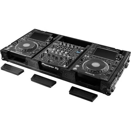 Odyssey FZ12CDJWXD2BL Extra-Deep Coffin Flight Case for 12" DJ Mixer and Two Large-Format Media Players (All Black)