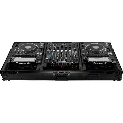 Odyssey FZ12CDJWXD2BL Extra-Deep Coffin Flight Case for 12" DJ Mixer and Two Large-Format Media Players (All Black)