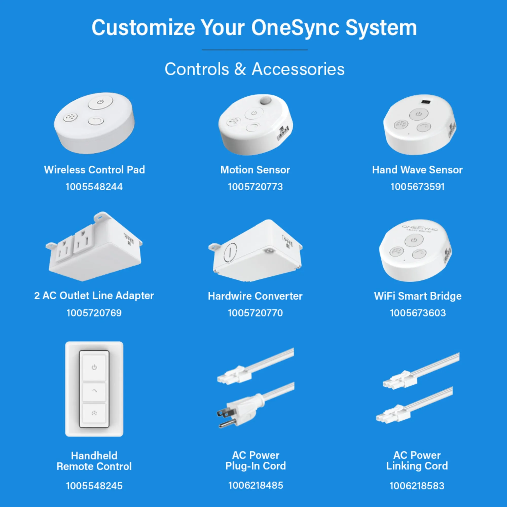 Onesync Undercabinet White Hand Wave Motion Sensor