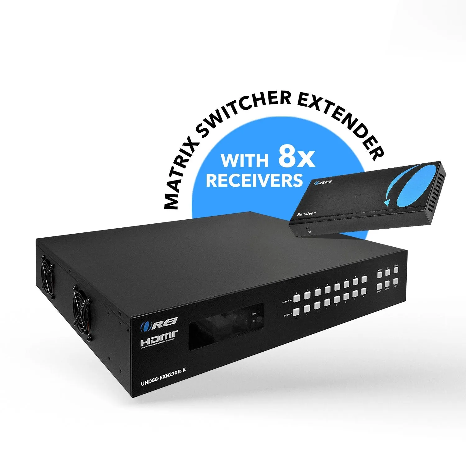 OREI UHD88EXB230R-K: 8x8 4K HDMI Matrix Switcher Extender Over CAT Cables