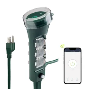 Outdoor Smart WiFi Timer Outlet Heavy Duty Yard Stake Compatible Function HBN