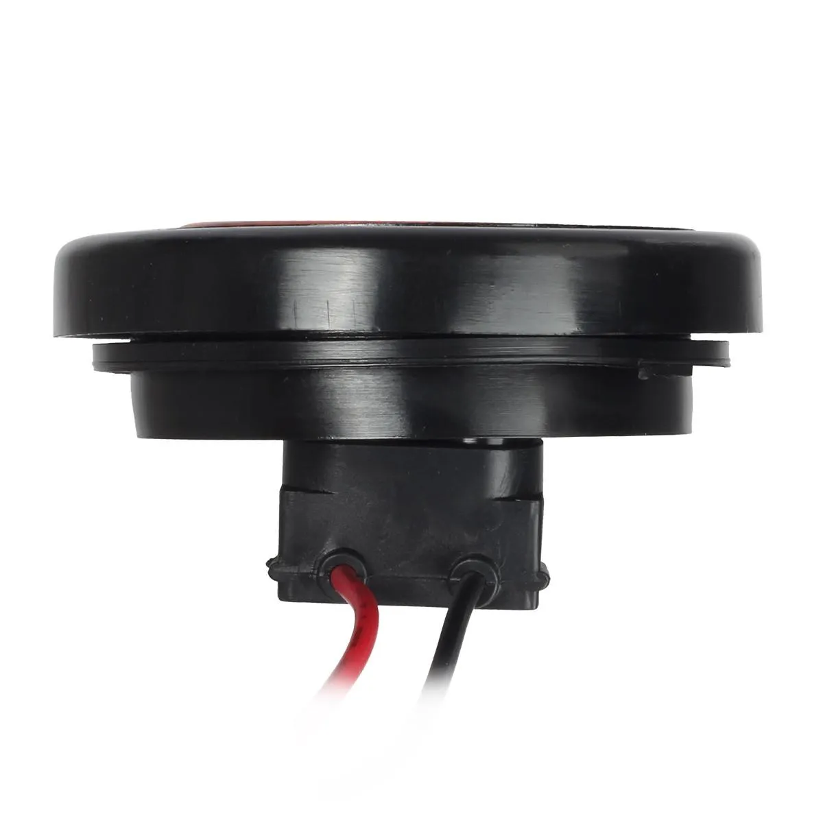 Partsam 2pcs Red Led Light Trailer 2 inch Round w/Plug & Grommet Kits Marker 4 LED, Flush Mount Red 2 Inch Round Led Trailer Lights, Sealed 2 Inch Round Led Marker Lights Red RV Trucks