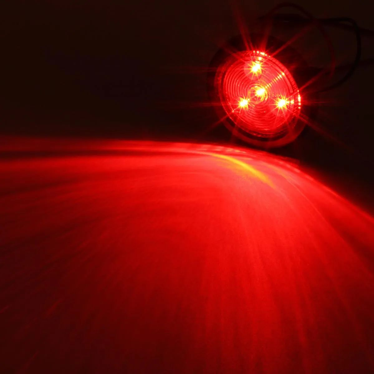 Partsam 2pcs Red Led Light Trailer 2 inch Round w/Plug & Grommet Kits Marker 4 LED, Flush Mount Red 2 Inch Round Led Trailer Lights, Sealed 2 Inch Round Led Marker Lights Red RV Trucks
