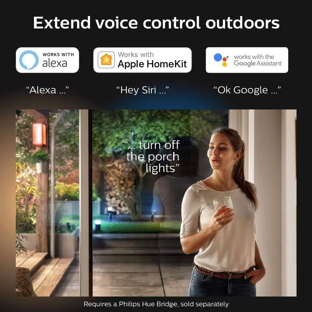 Philips Hue Impress White and Colour Ambiance LED Smart Garden Wall Light [Slim], Works with Alexa, Google Assistant and Apple Homekit