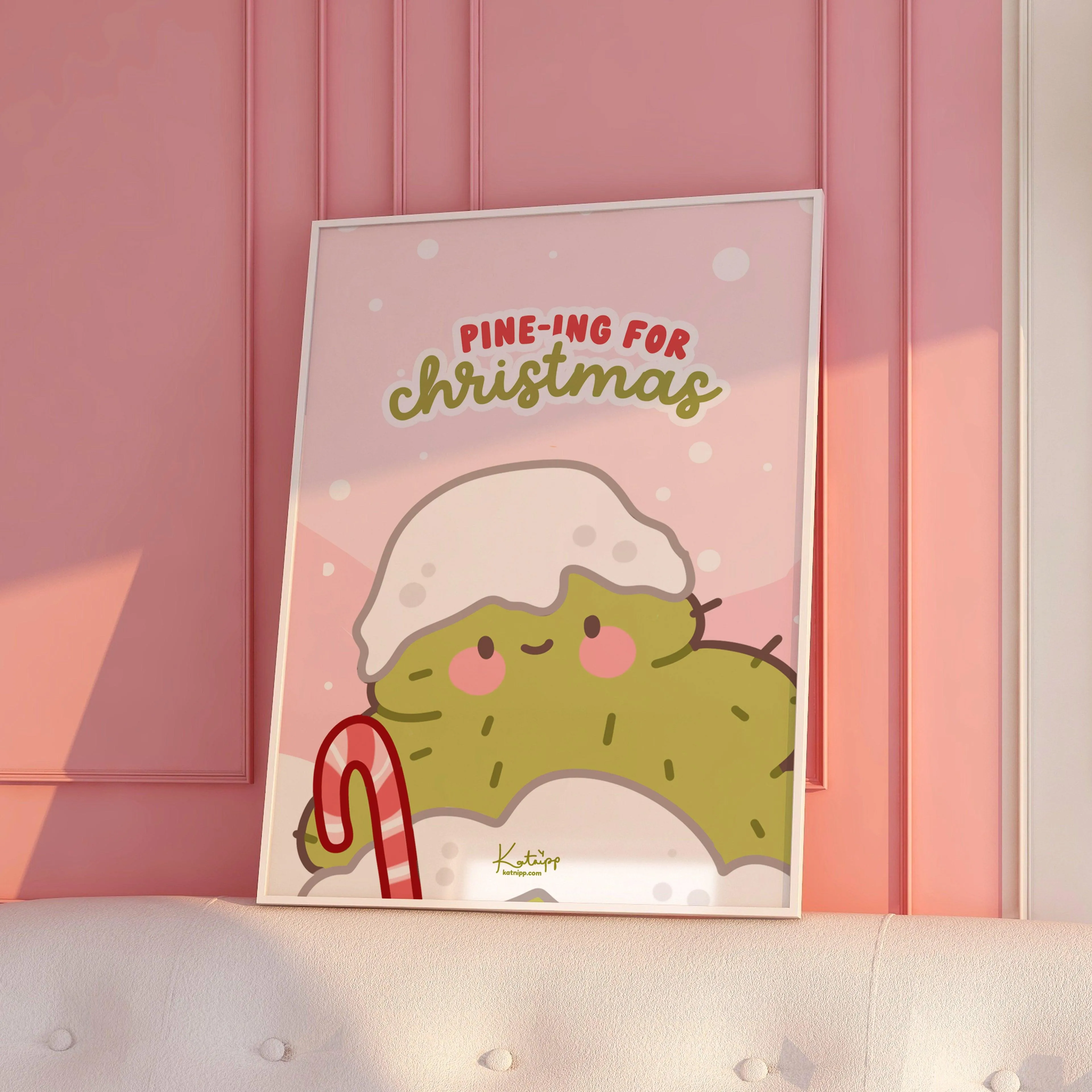 Pine-ing For Christmas, Funny Christmas Wall Art Art Print