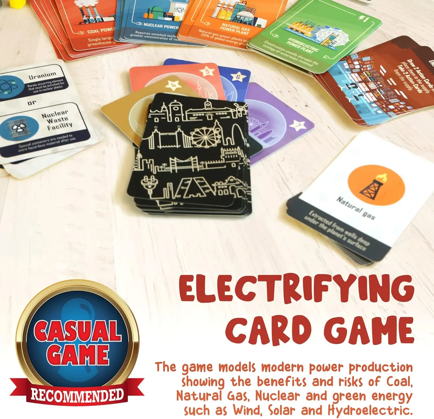 Power Failure Card Game | Build an energy empire, stack blocks on the carbon tower, hope they don't collapse!
