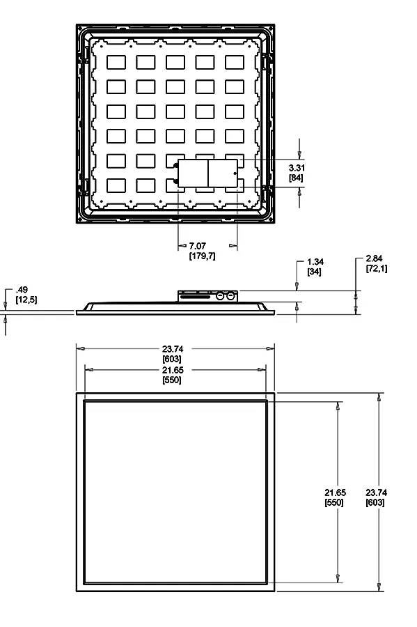 RAB T34-2X2-30N/D10 - 2x2 ft LED Flat Panel - 30 Watt - 4000 Kelvin - Cool White - 50000 Rated Hours