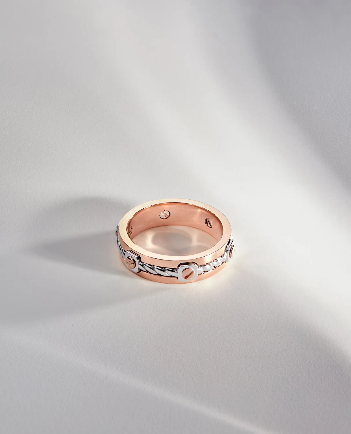 Ready to Ship - FAIRBANKS Two Tone Wedding Gold Ring