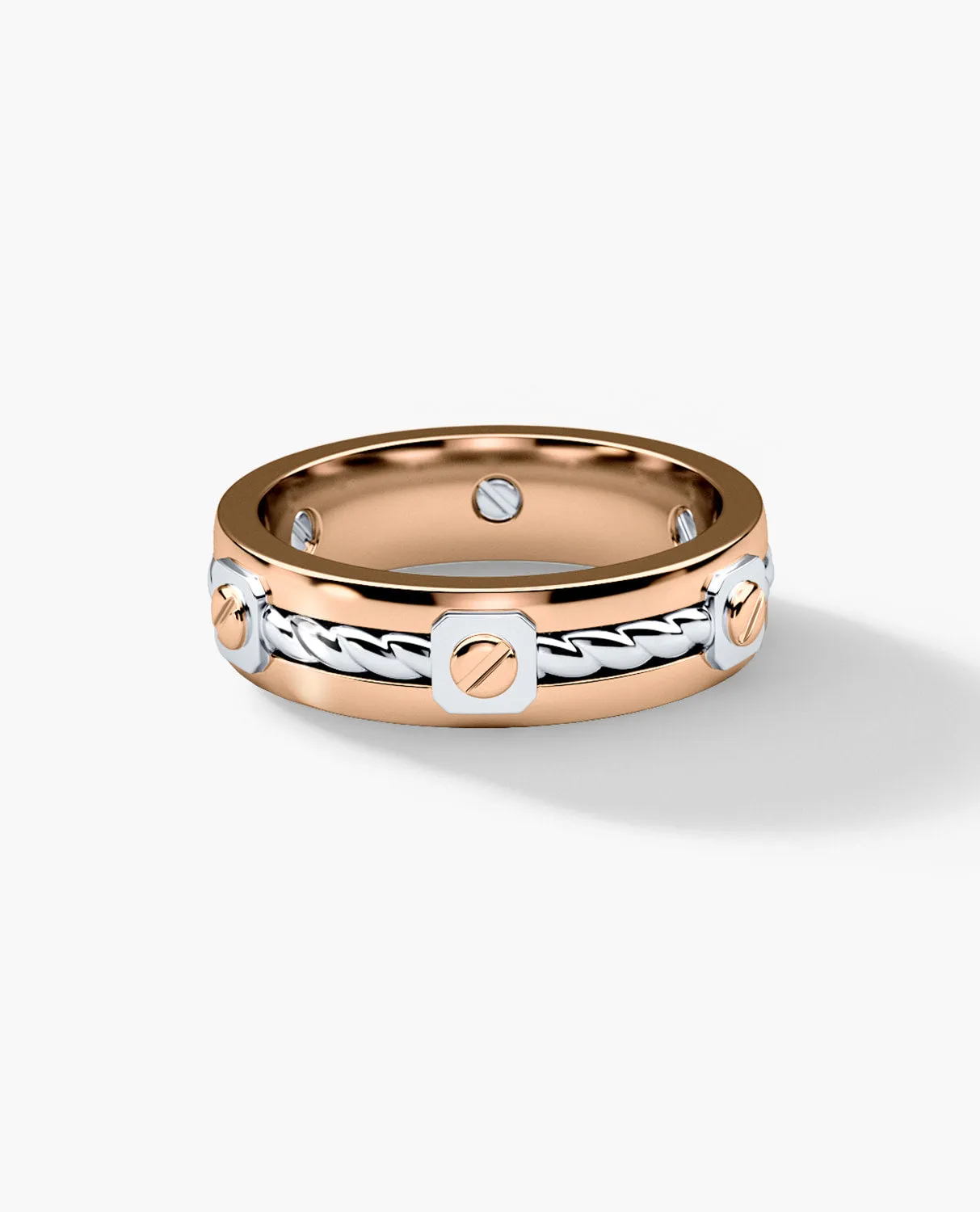 Ready to Ship - FAIRBANKS Two Tone Wedding Gold Ring