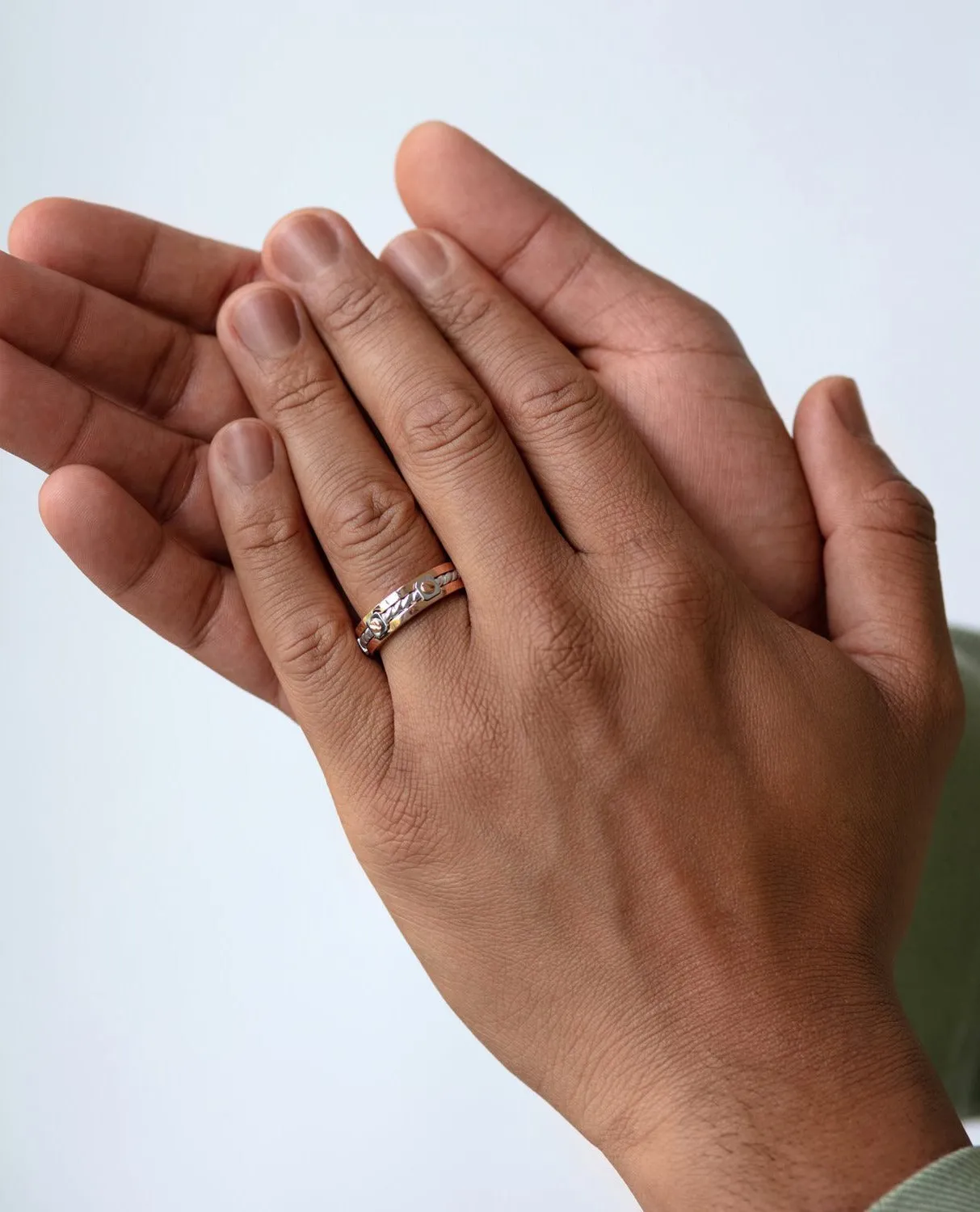 Ready to Ship - FAIRBANKS Two Tone Wedding Gold Ring