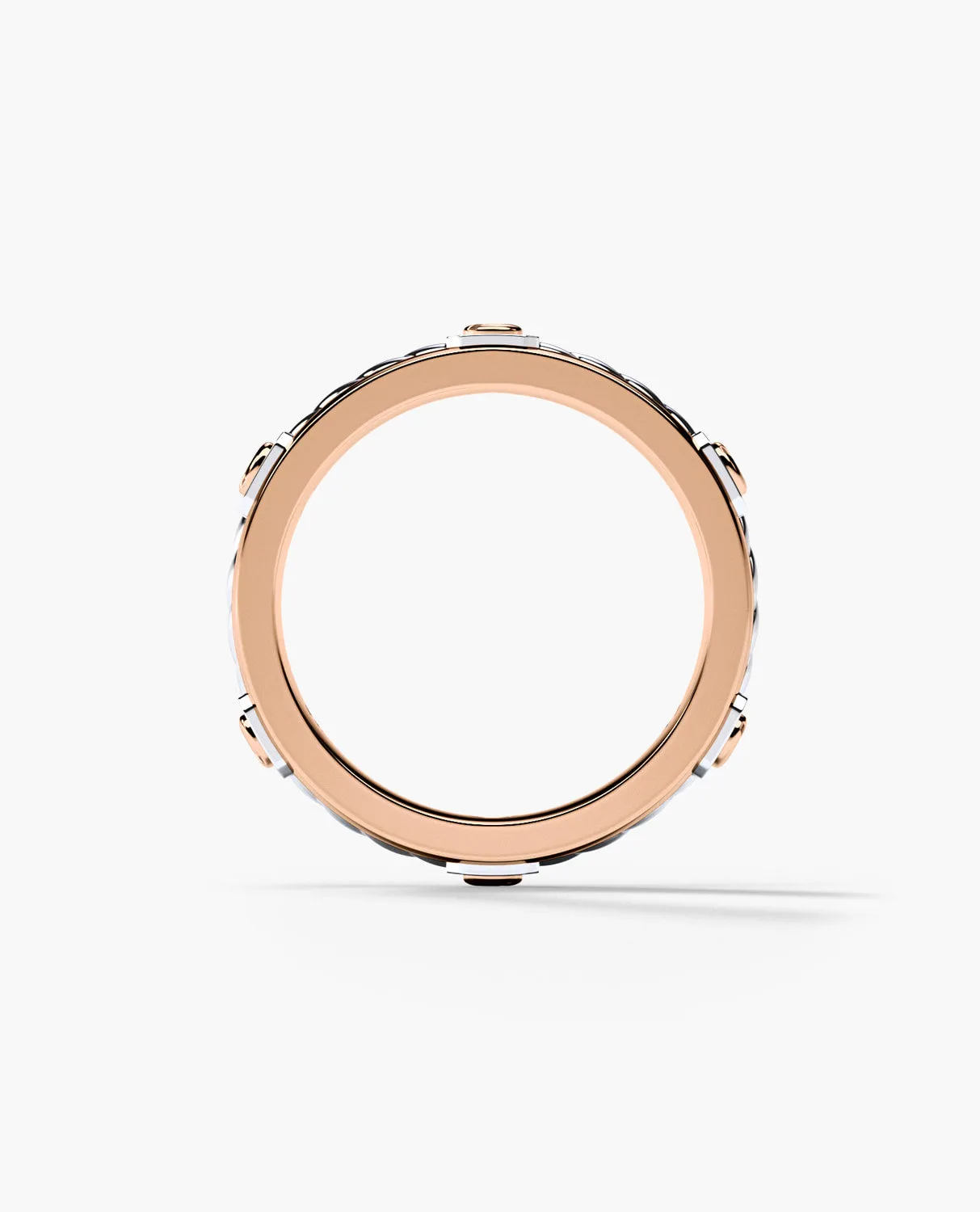 Ready to Ship - FAIRBANKS Two Tone Wedding Gold Ring
