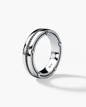 Ready to Ship - FRANKLIN Comfort Fit Gold Ring with 0.50ct Black Diamonds