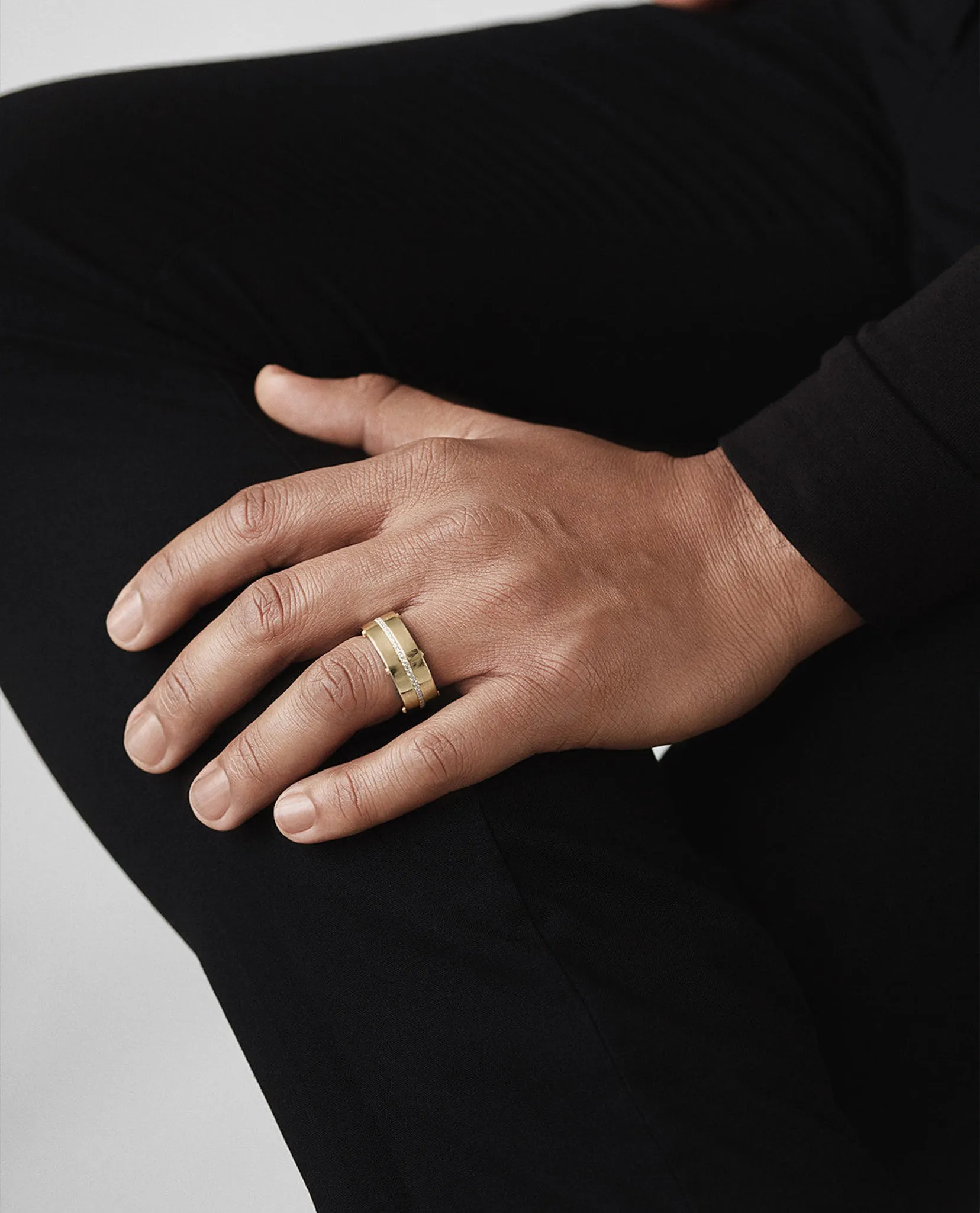 Ready to Ship - FRANKLIN Comfort Fit Gold Ring with 0.50ct Diamonds - Wide Version