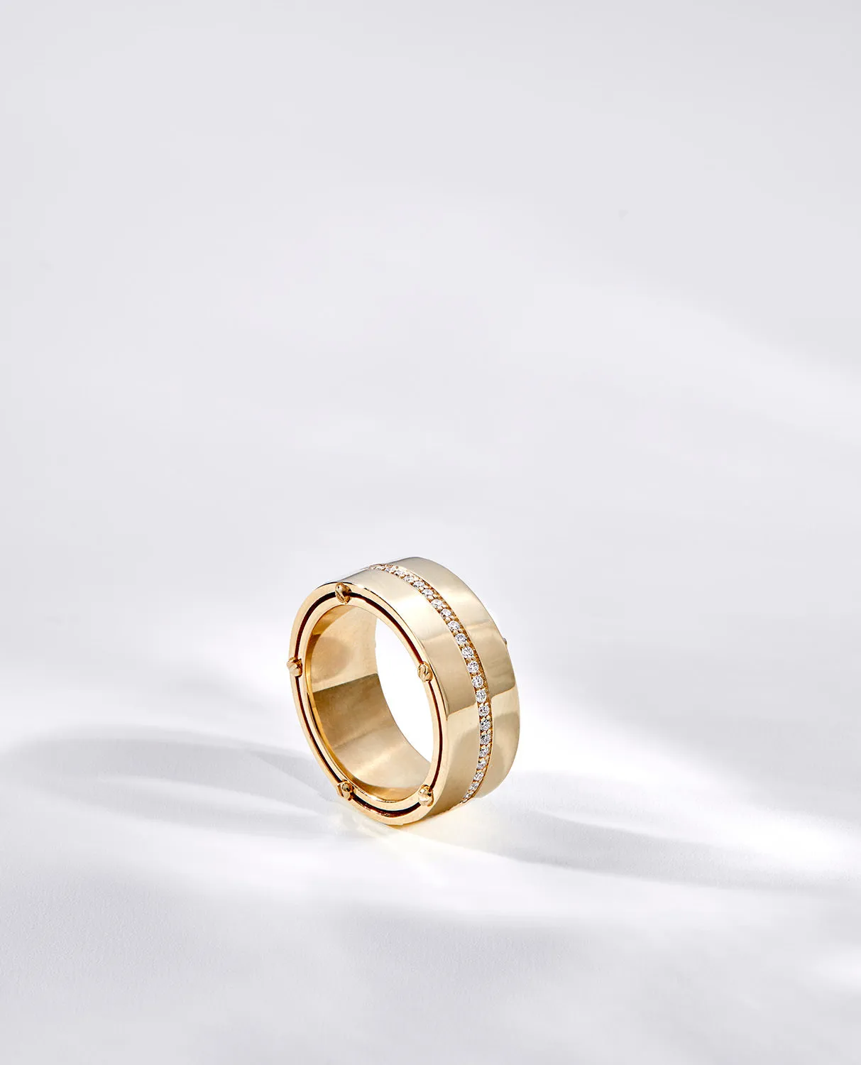 Ready to Ship - FRANKLIN Comfort Fit Gold Ring with 0.50ct Diamonds - Wide Version