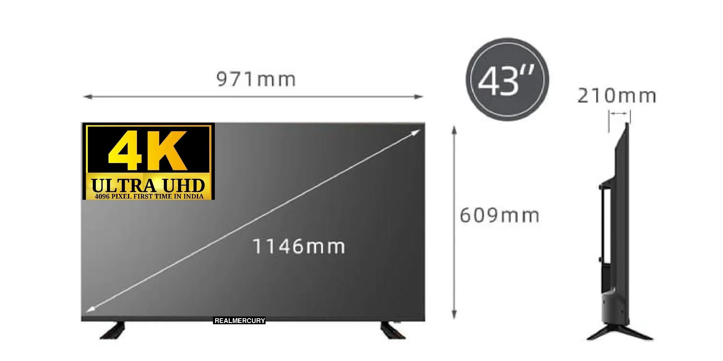 REAL MERCURY 43 4k uhd Smart 109(cm) jy65 Series