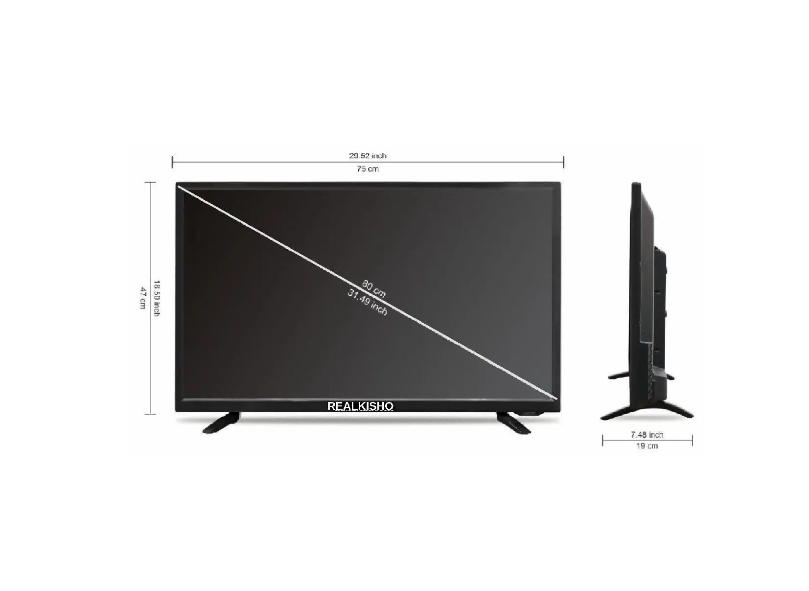 REALKISHO 32 fhd 80(cm) QLED 4k Ultra Full hd Smart ra Series