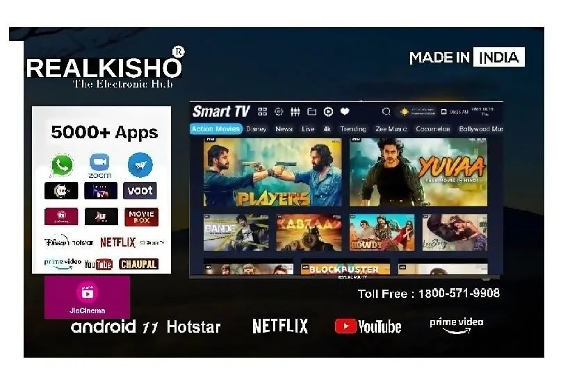 REALKISHO 32 fhd 80(cm) QLED 4k Ultra Full hd Smart ra Series
