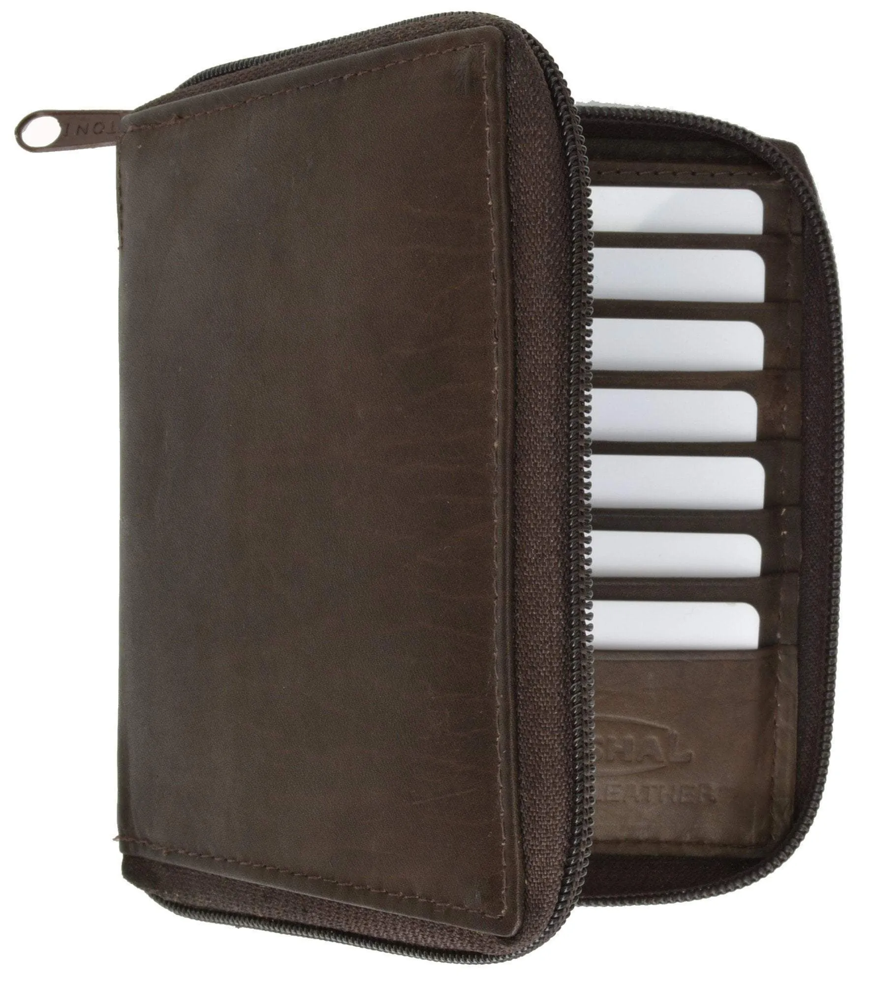 RFID Blocking Mens Leather Zippered Wallet RFID 702 (C)