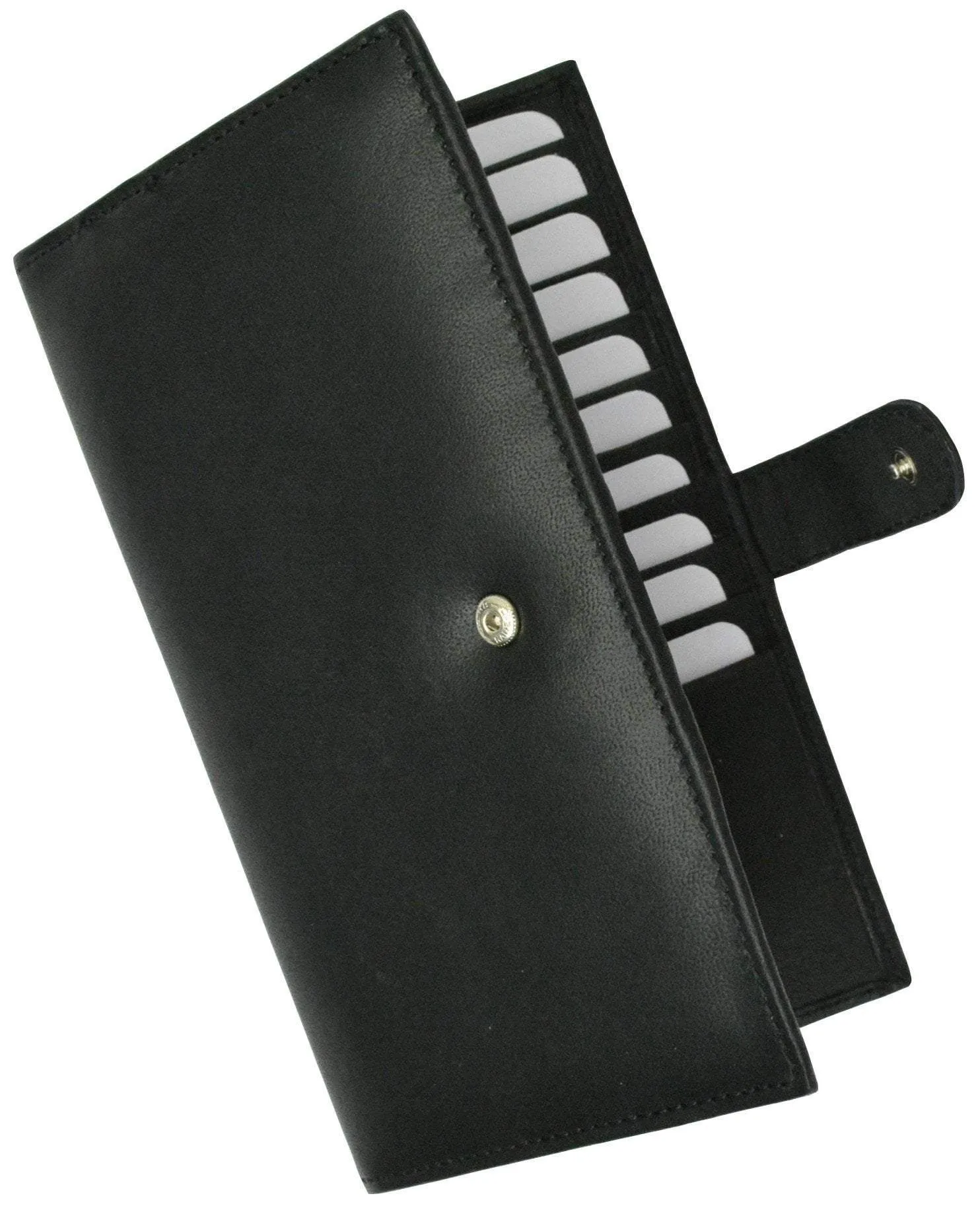 RFID Blocking Soft Premium Leather Bifold Credit Card Holder with Button Closure RFID P 1629 (C)