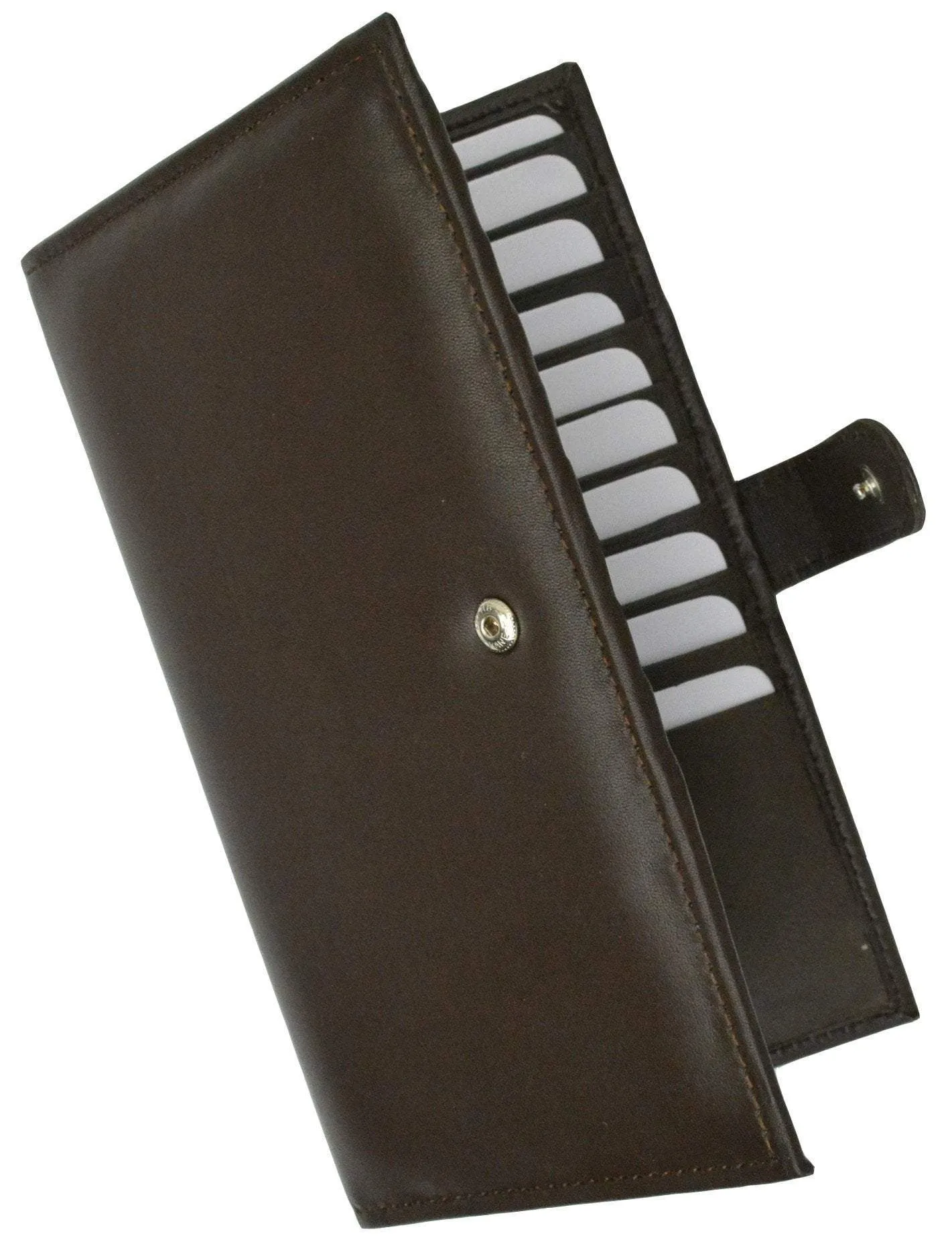 RFID Blocking Soft Premium Leather Bifold Credit Card Holder with Button Closure RFID P 1629 (C)