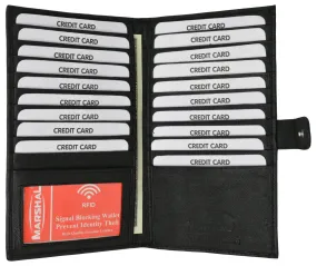 RFID Blocking Soft Premium Leather Bifold Credit Card Holder with Button Closure RFID P 1629 (C)