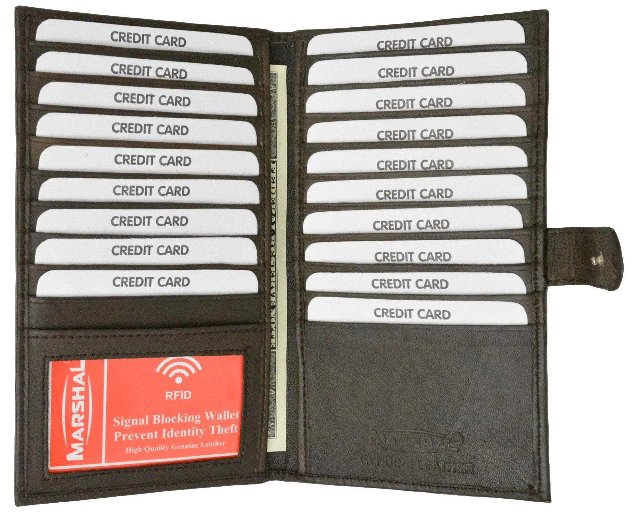 RFID Blocking Soft Premium Leather Bifold Credit Card Holder with Button Closure RFID P 1629 (C)