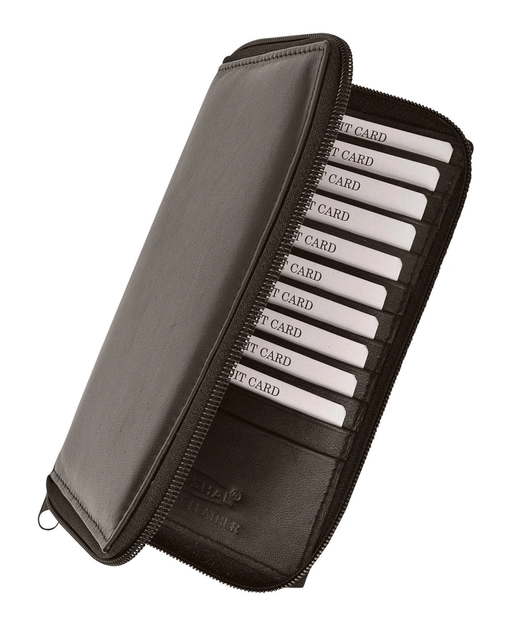 RFID Premium Soft Leather Zipper Wallet Business & Credit Card Case Holder Bifold RFID P 729 (C)