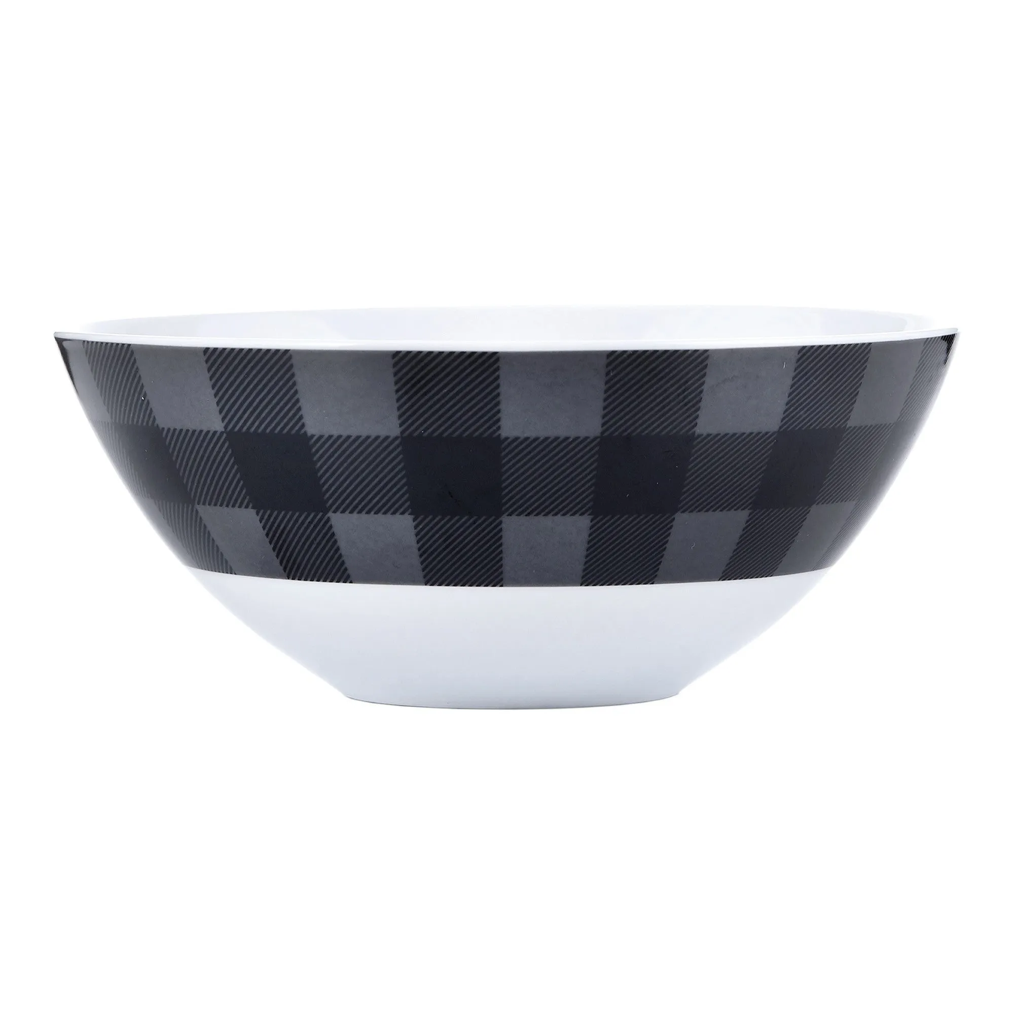 Safdie & Co. Dinnerset 16PC Buffalo Plaid Grey/Black