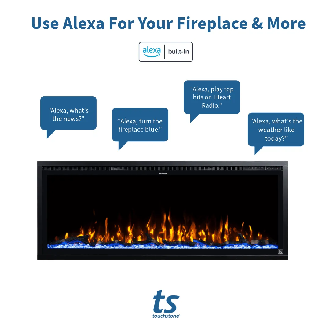 Sideline Elite 42 Inch Recessed Smart Electric Fireplace with Alexa Built-in 80068