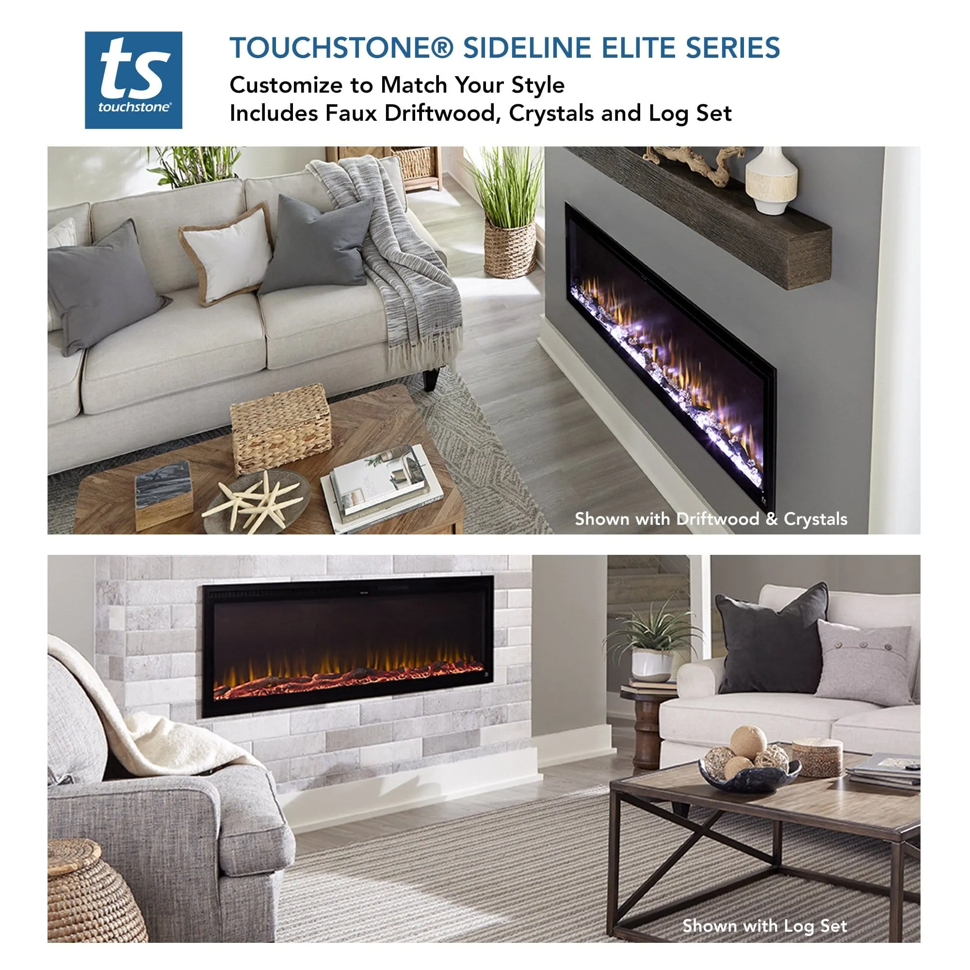 Sideline Elite 42 Inch Recessed Smart Electric Fireplace with Alexa Built-in 80068