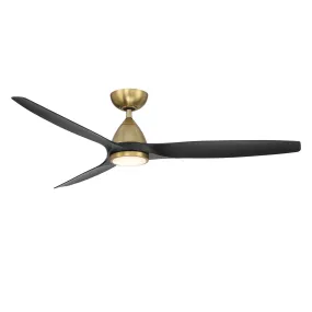 Skylark 62" Ceiling Fan in Soft Brass & Matte Black
