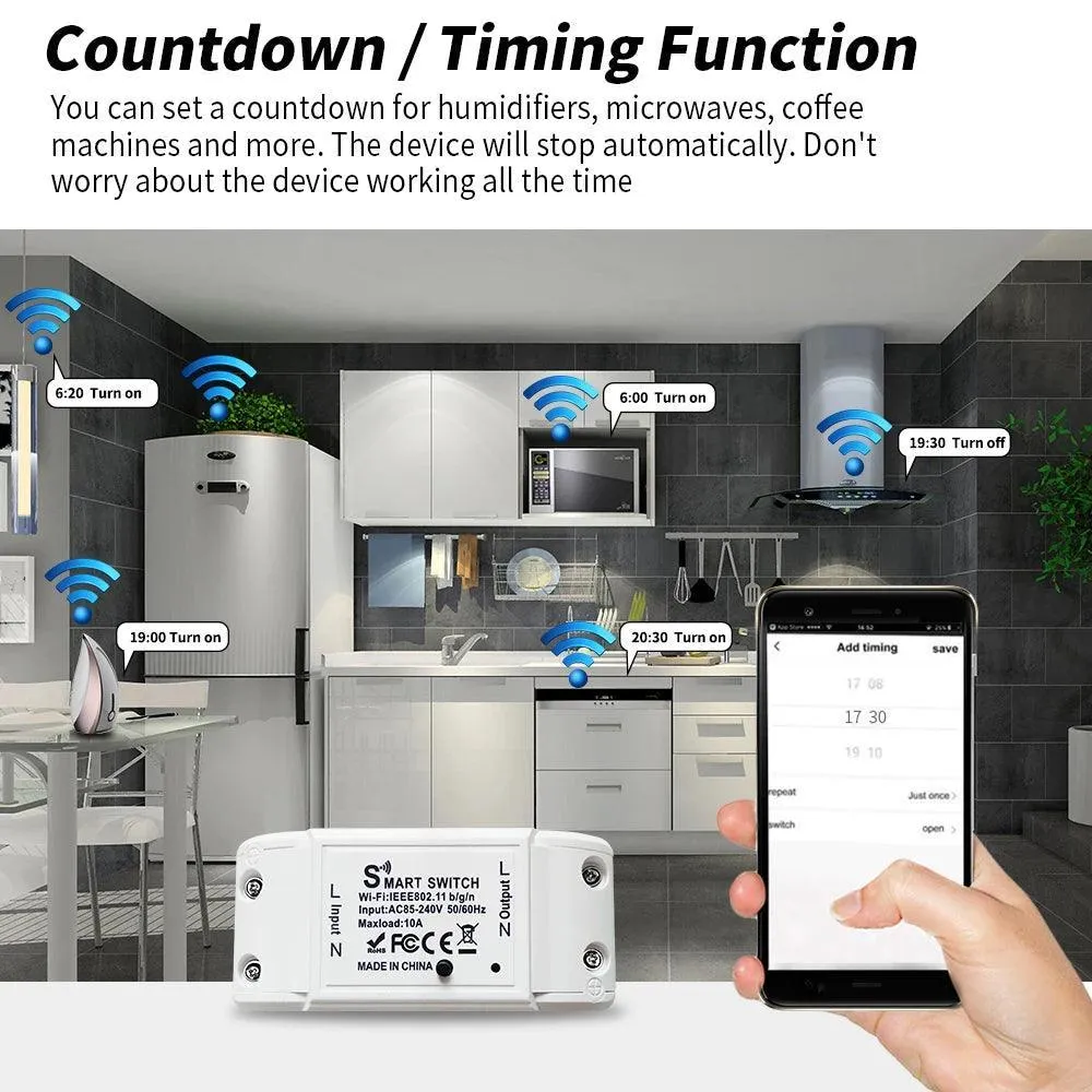 Smart Home WiFi Switch with Voice Control: Alexa & Google Home Compatible