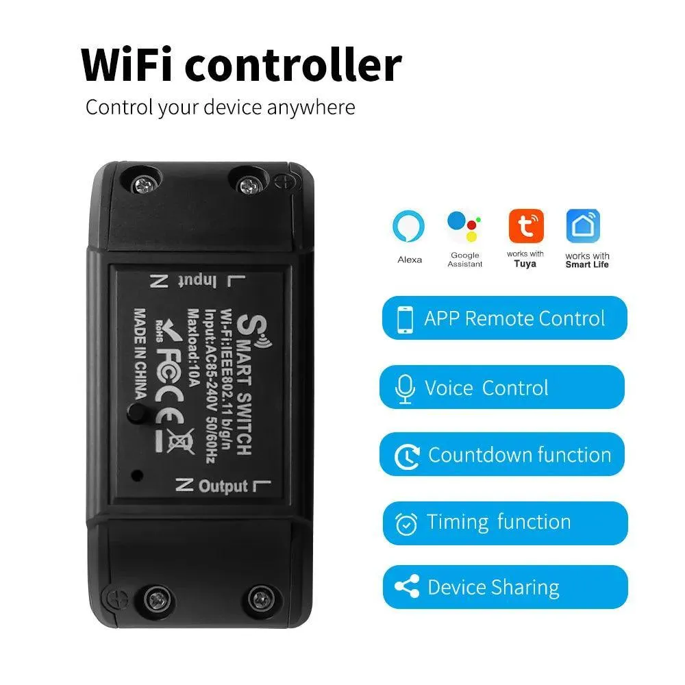 Smart Home WiFi Switch with Voice Control: Alexa & Google Home Compatible