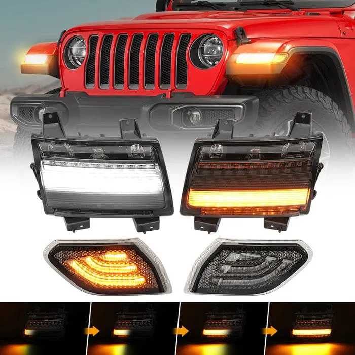 Suparee Jeep LED Turn Signals & Side Marker Lights Kits for 2018  Wrangler JL JLU Gladiator JT