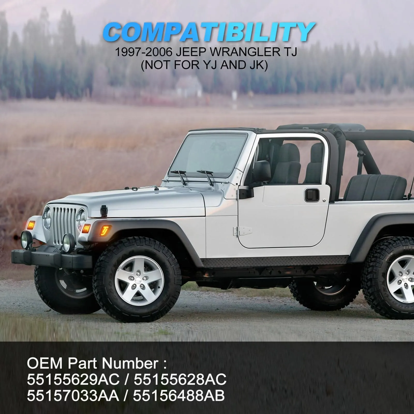 Suparee Jeep Wrangler TJ New LED Turn Signals & Side Marker Lights for 1997-2006