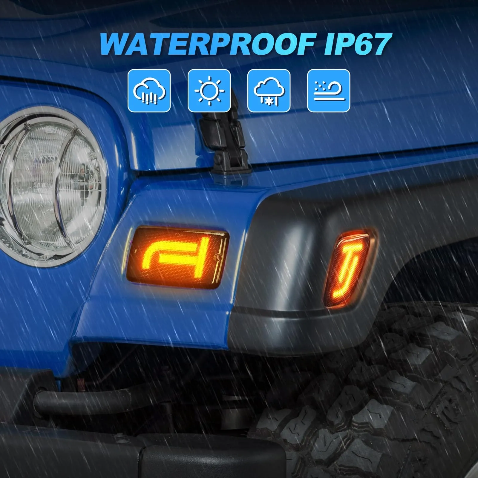 Suparee Jeep Wrangler TJ New LED Turn Signals & Side Marker Lights for 1997-2006