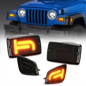Suparee Jeep Wrangler TJ New LED Turn Signals & Side Marker Lights for 1997-2006