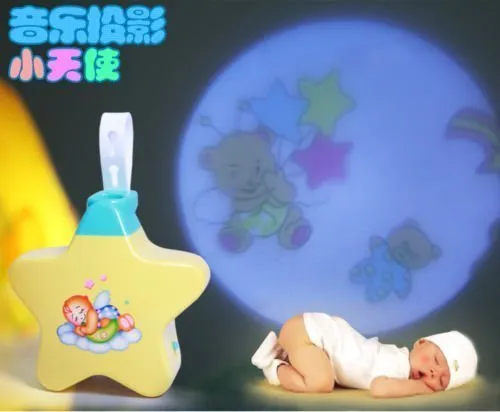 SUPER TOY Plastic Sleeping LED Star Projector With Star Light & Music For Newborn, Pack Of 1, Multicolor