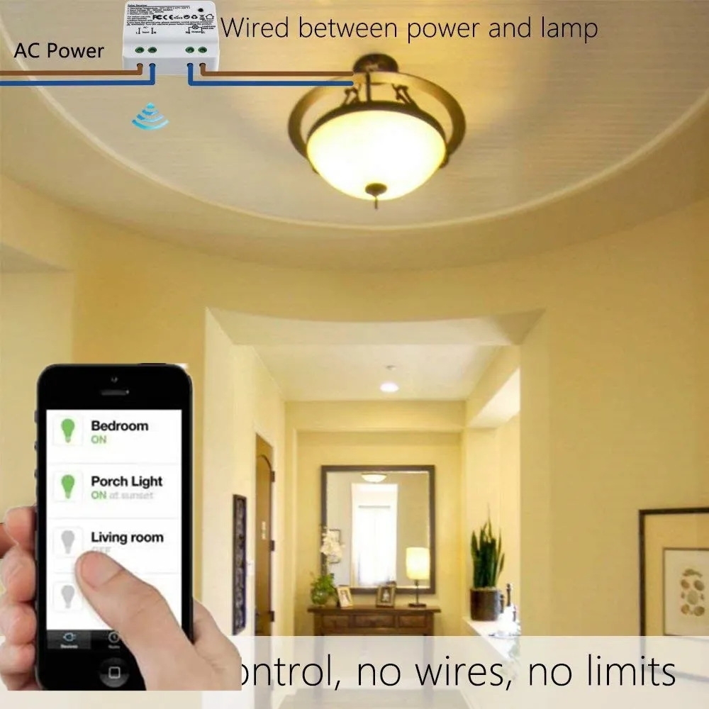 Tuya Smart Life WiFi Light Switch Alexa Echo, Google Home Voice Control, 10A, App Remote Control Lights, Set Timer for Lamps