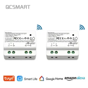 Tuya Smart Life WiFi Light Switch Alexa Echo, Google Home Voice Control, 10A, App Remote Control Lights, Set Timer for Lamps