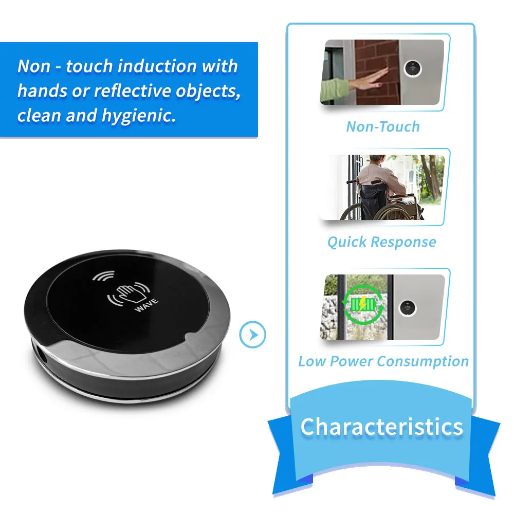 WiFi Smart Hands Free Automatic Door Opener with Wireless 2.36" Wave to Open Sensor